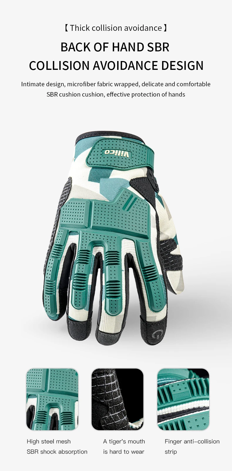 Viloco Professional Outdoor Motorcycle Riding Gloves Bicycle Fitness Mountaineering Palm Thickened Cushioning and Wear Resistant 2