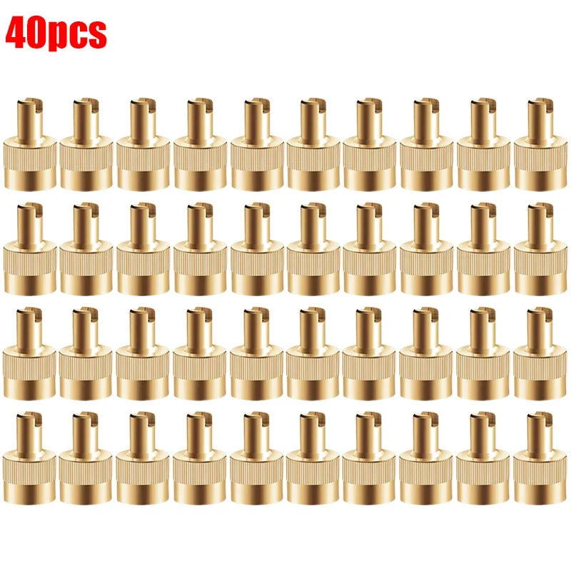10-Pack Copper Tire Valve Stem Caps with Built-In Core Removal Tool for Vehicles and Motorcycles