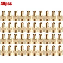 10 - Pack Copper Tire Valve Stem Caps with Built - In Core Removal Tool for Vehicles and Motorcycles (Gold)