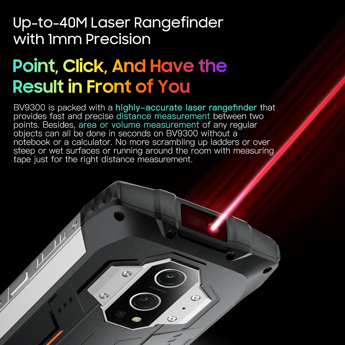 Blackview BV9300 15080mAh Laser Rangefinder Rugged Phone