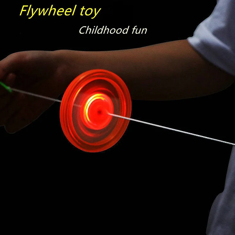 Details about   YoYoYo Spin Flywheel Flashing Pull to Spin Wheel Glow Spinner with rope LED 