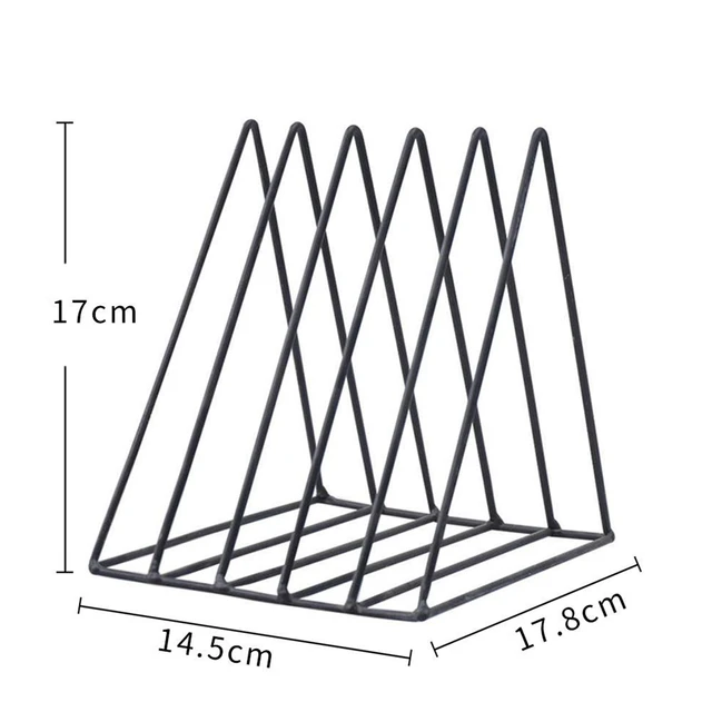Black / White Triangle Metal Wire Vinyl Record Storage, Plate Rack