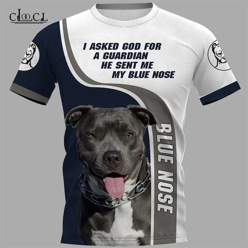 

HX Newest Popular Blue Nose Pitbull T Shirt 3D Print Fashion Harajuku Streetwear Pullover Tops Oversized Clothes Drop Shipping