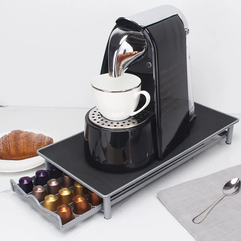 Organizador de almacenamiento de cápsulas de café de 36 granos con cajón  deslizante, soporte práctico para cajones de café, estantes para cápsulas  de café - AliExpress