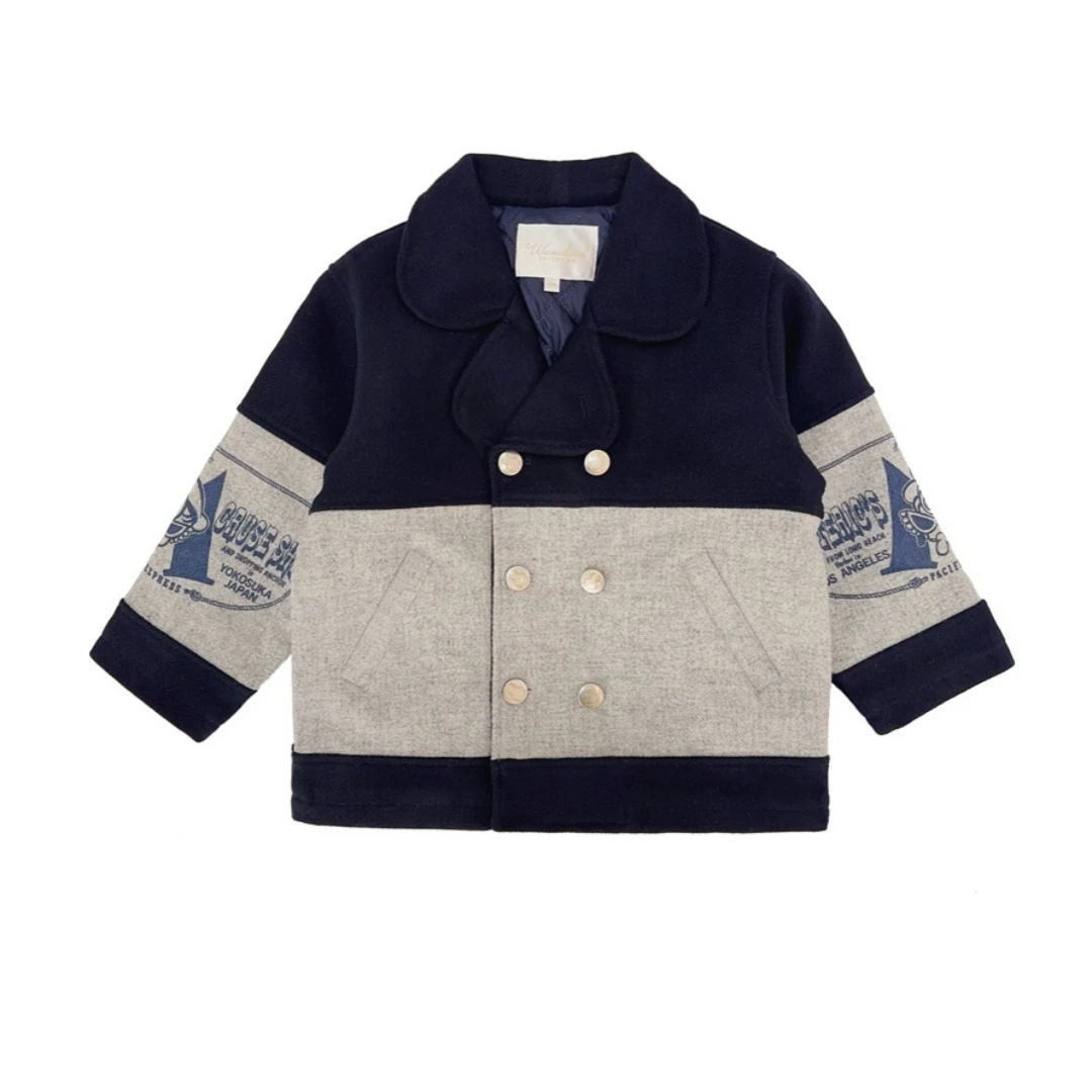 2025년 신상 가을 겨울 한국 아동복 그린 칼라 코튼 코트  남아 여아 아우터 다운 자켓