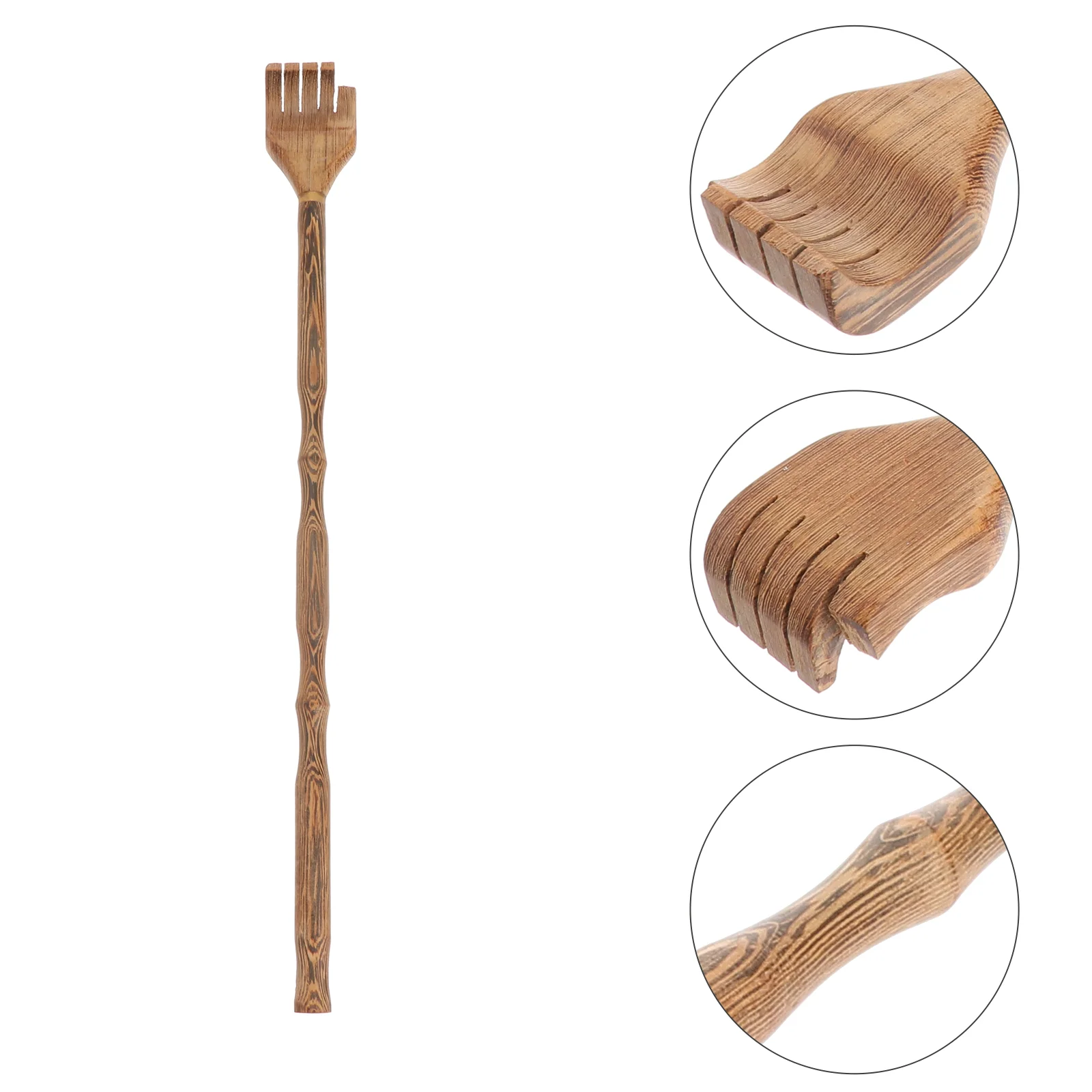 

Wooden Back Scratcher Sturdy Backscratcher with Sections and Grain