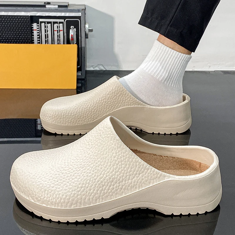 Chef shoes Sports slippers Men's Summer Slippers Non-slip Oil-resistant Chef Shoes Kitchen Shoes For Men Nurse Work Shoe Casual EVA Lightweight Soft Clogs