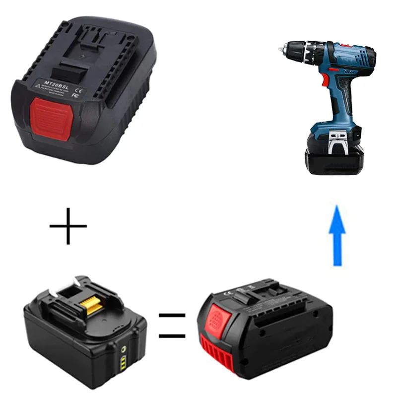 

MT20BSL Li-Ion Battery Adapter Converter For Makita 18V Battery BL1830 BL1860 BL1850 BL1840 Used To For Bosch 18V Power Tool