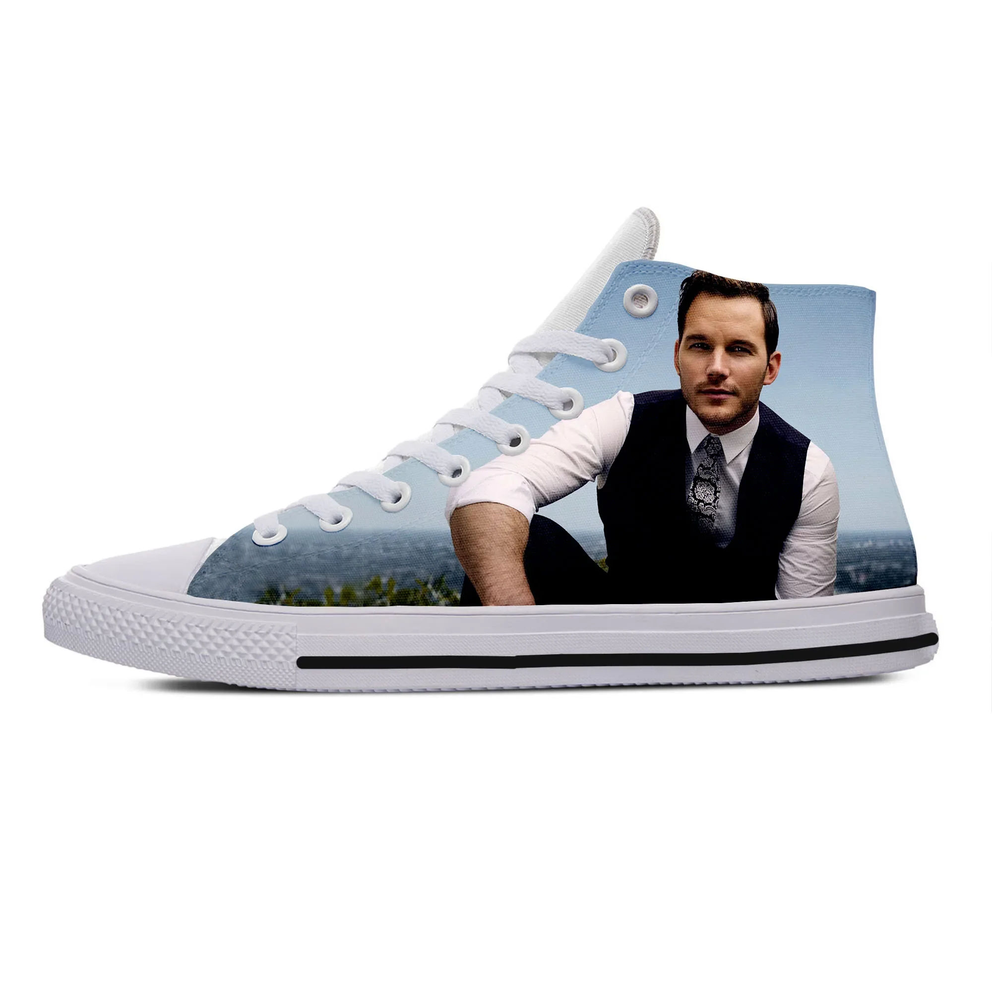 Hot Summer Fashion Cool Chris Pratt High Sneakers Men Women High Quality 3D Handiness Casual Shoes High Top Classic Board Shoes