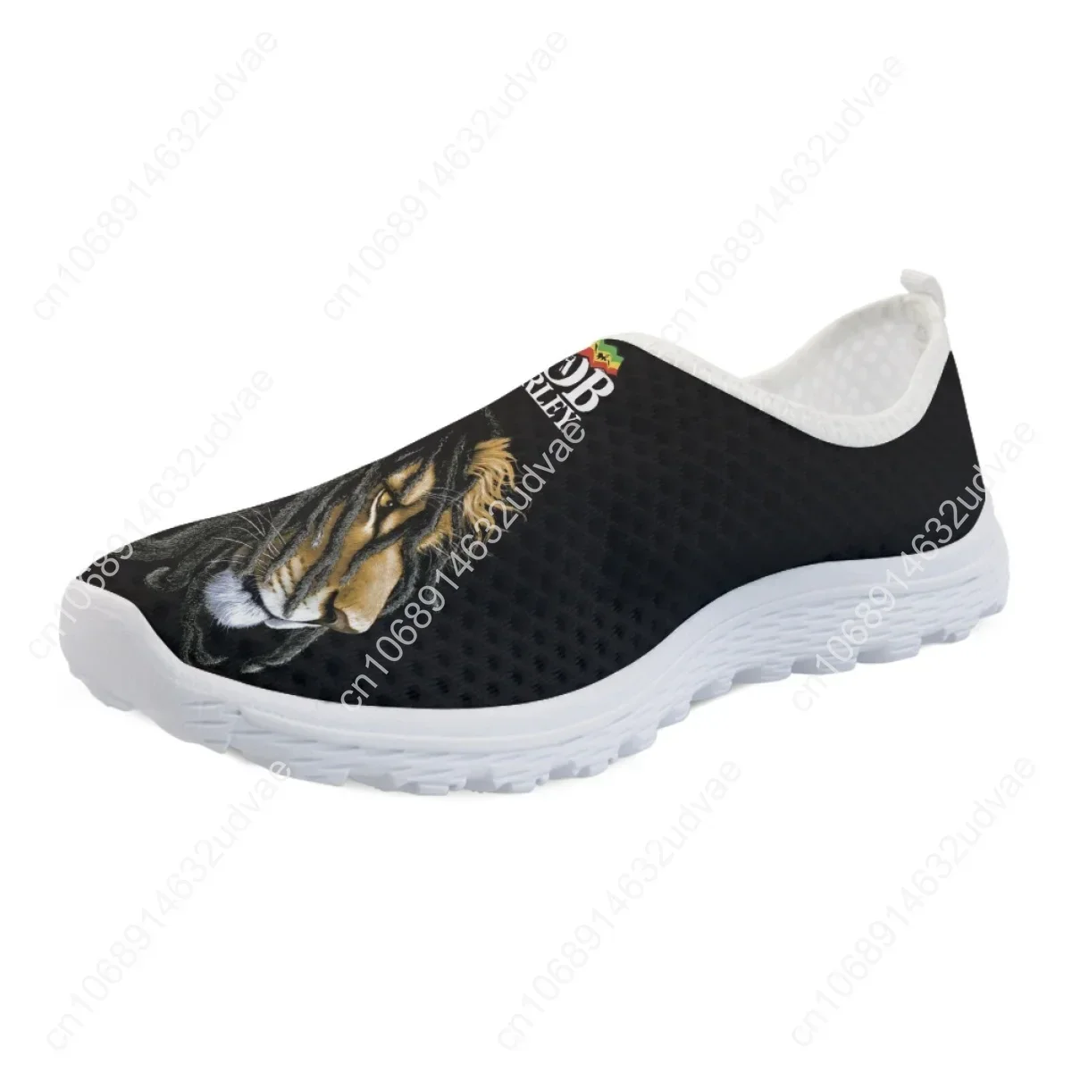 Cool Bob Marley And Lion Print Man Flat Shoes Breathable Slip-on Mesh Sneakers Shock Absorption Casual Tennis Beach Loafers 2023