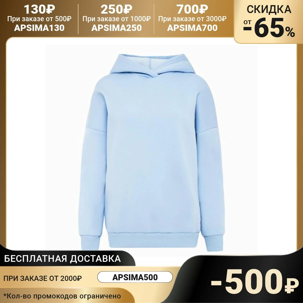 Толстовка (худи) женская MINAKU: Casual collection цвет голубой | Женская одежда