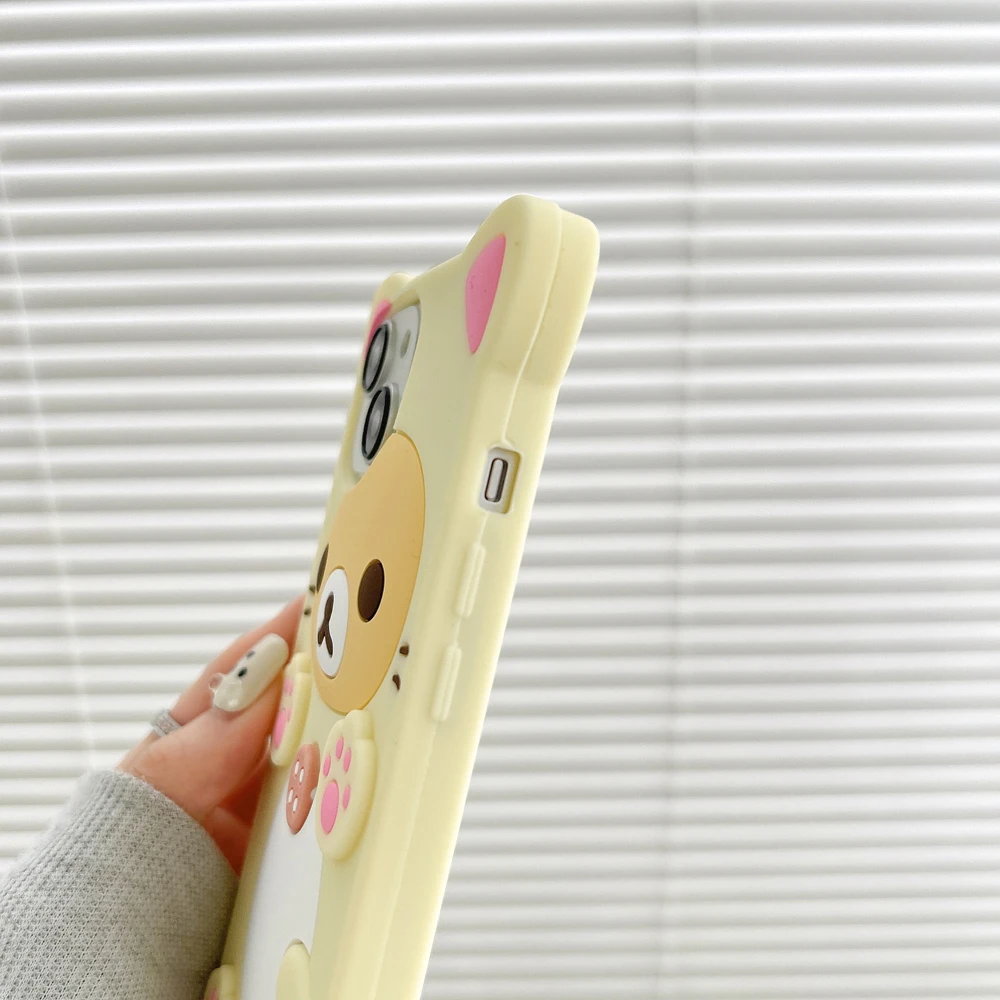Cartoon Cat Bear Claw 3D Silicone Phone Case