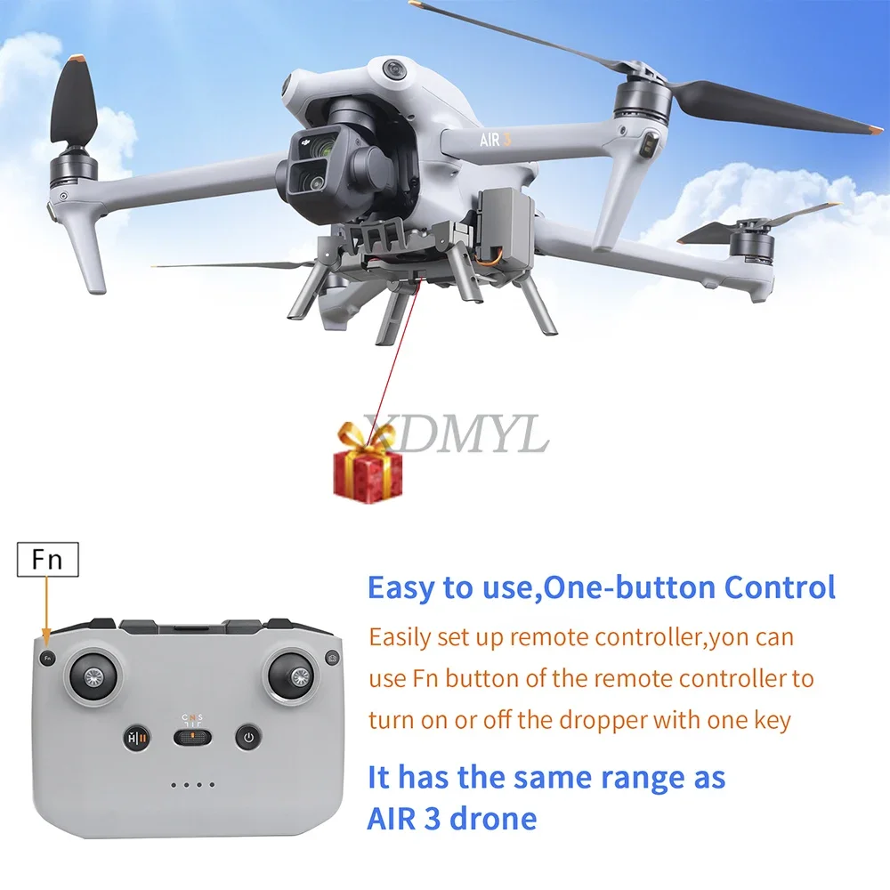Lanceur de drone DJI AIR 3S/AIR 3, charge max 500g, batterie 150mAh