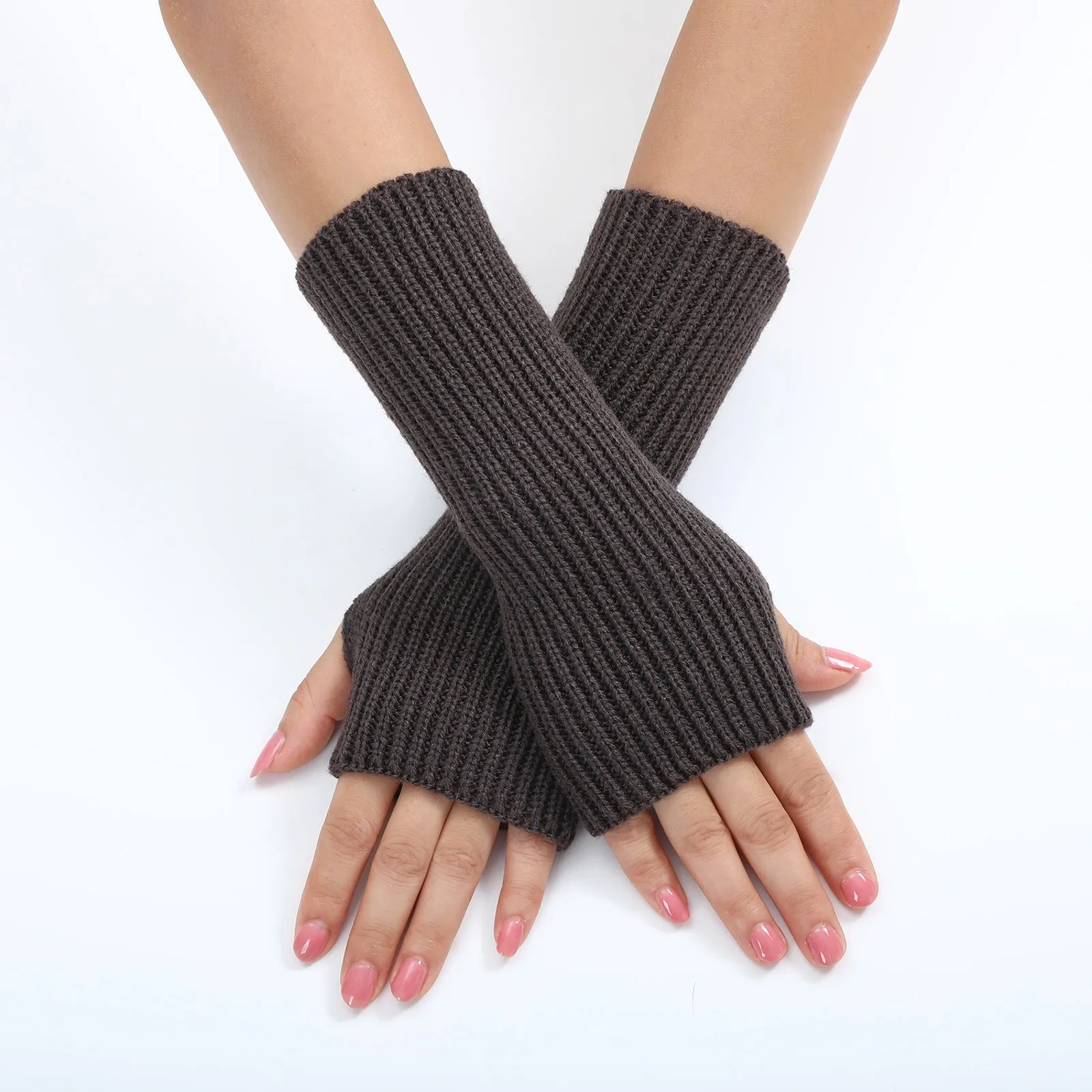 Fingerless Gloves Women Mittens Winter Hand Warmer Knitted Arm Sleeve Half Finger Glove Ladies Punk Gothic Glove перчатки fleece fingerless gloves fingerless gloves half finger gloves winter gloves