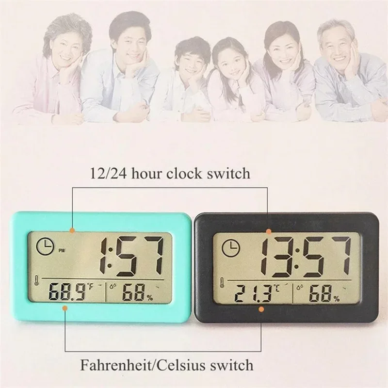 Digital Clock Thermometer Hygrometer Electronics LED Indoor Electronic Humidity Monitor Desktop Table Alarm Clocks Home Decor