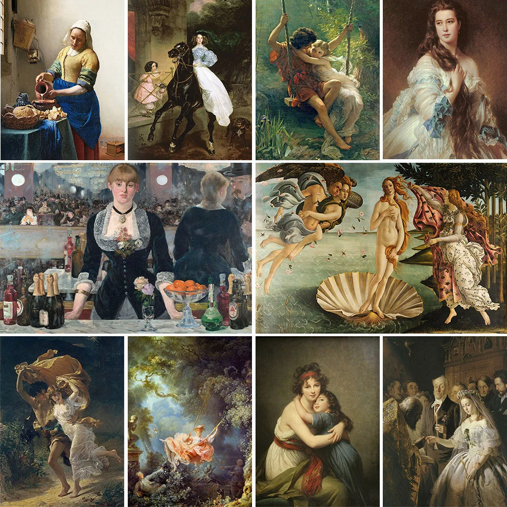 Painting By Numbers Famous Renaissance Paintings Oil Paint Cross Stitch Kit for Adults Home Decor Mother's Gift