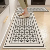 Carpet for Kitchen American Style Anti-slip Oil-proof Floor Mat Pvc Leather Waterproof Foot Mats Long Strip Home Decoration Rug 2