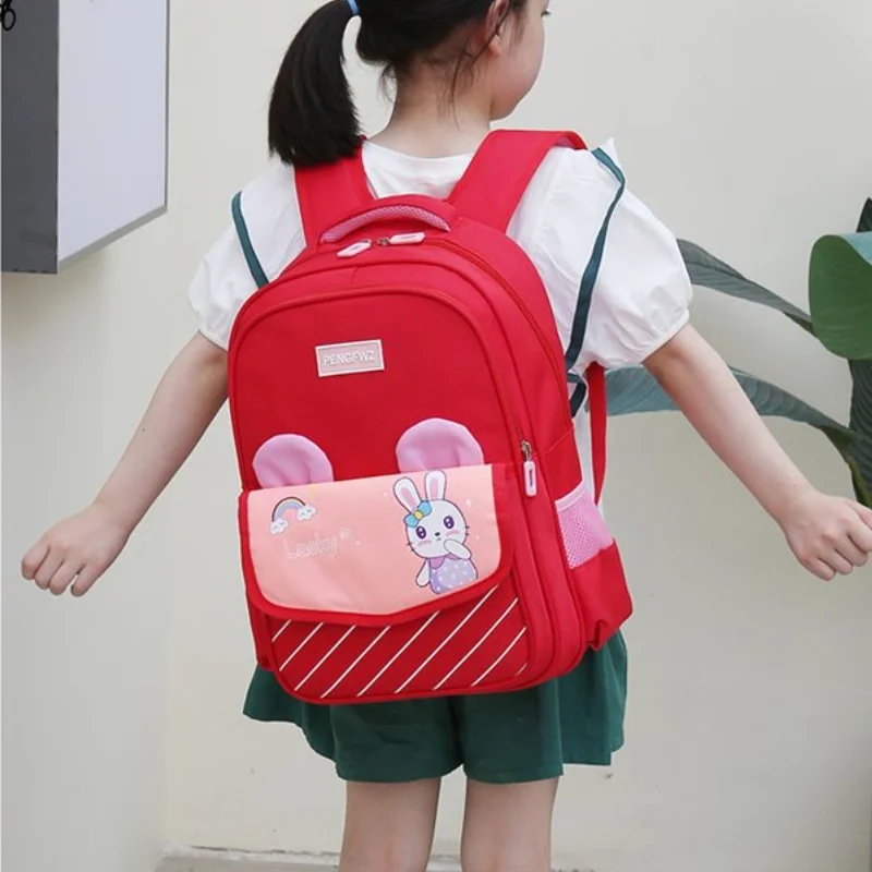Cute Grade 1-3 Children Rabbit Dinosaur Cartoon Backpacks New Girls Boys Students Lightweight Reflective Schoolbags All-match