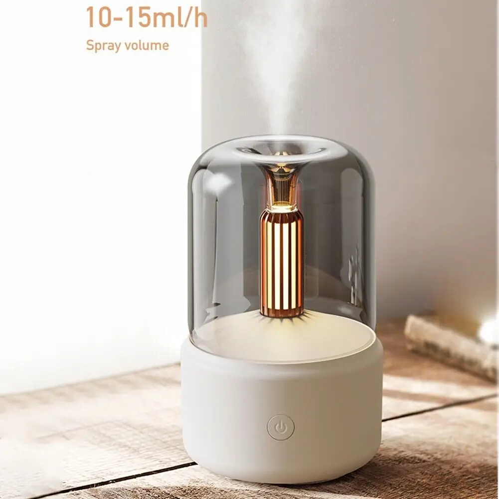 

Portable Candlelight Air Humidifier 120ml USB Aroma Diffuser Home Mist Maker Essential Oil Difusor With Night Light Purifier