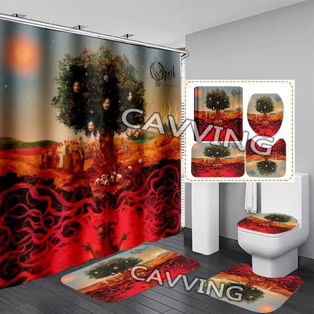 

Opeth Rock 3D занавеска для душа s, водонепроницаемая занавеска для ванной, комплект Противоскользящих ковриков для ванной комнаты, коврики для туалета, ковер, домашний декор H01