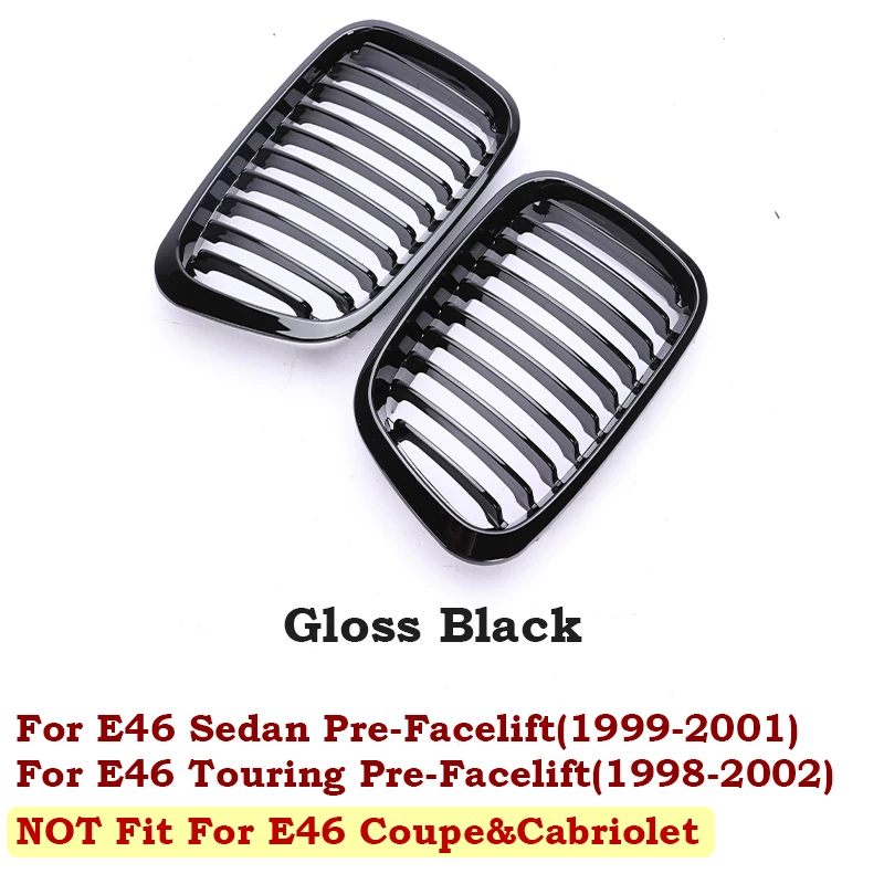 Gloss Matte Black Chrome M Color Grille Kidney Grill