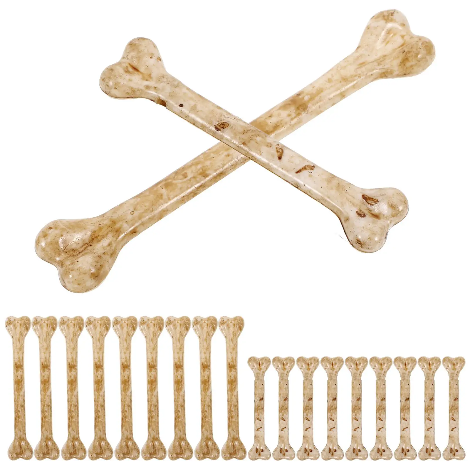20 Pcs Simulated Decorations Small Bone Artificial Bone Decor Halloween Charm Plastic Props Pet Products Diy Fake Bones