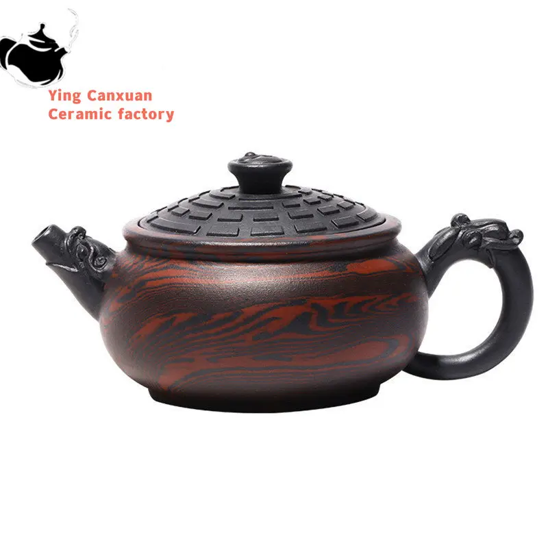 

Yixing Tradition Purple Clay Teapots Famous Handmade Tea Pot Raw Ore Old Purple Mud Beauty Kettle Chinese Zisha Tea Set 230ml