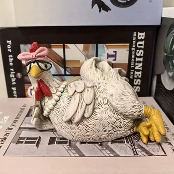 Statue de coq en résine, décoration de jardin, ferme, cour, pelouse, poulet, poule, Sculpture, piquet, artisanat d'art, décoration de pendaison de crémaillère 1