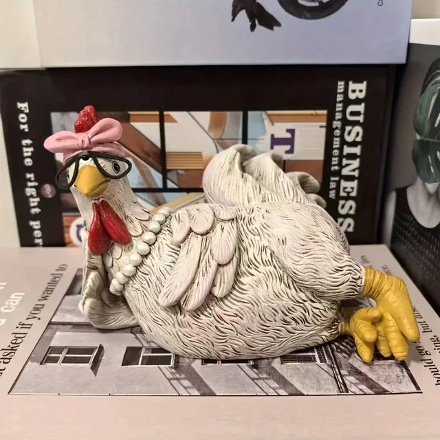 Statue de coq en résine, décoration de jardin, ferme, cour, pelouse, poulet, poule, Sculpture, piquet, artisanat d'art, décoration de pendaison de crémaillère 1