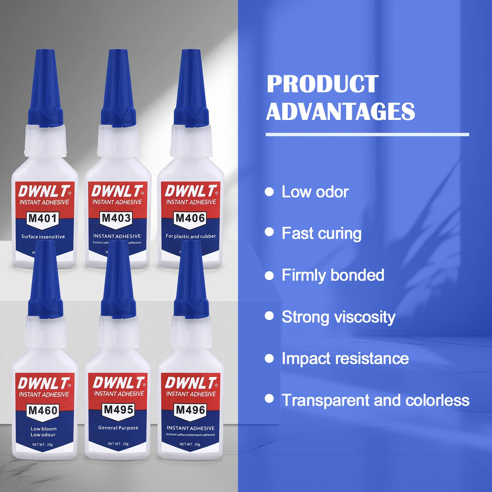 20ml Quick Dry Glue Adhesive 401/403/406/460/495/496 Universal Adhesive Stronger Super Glue Multi-Purpose Repair Tools