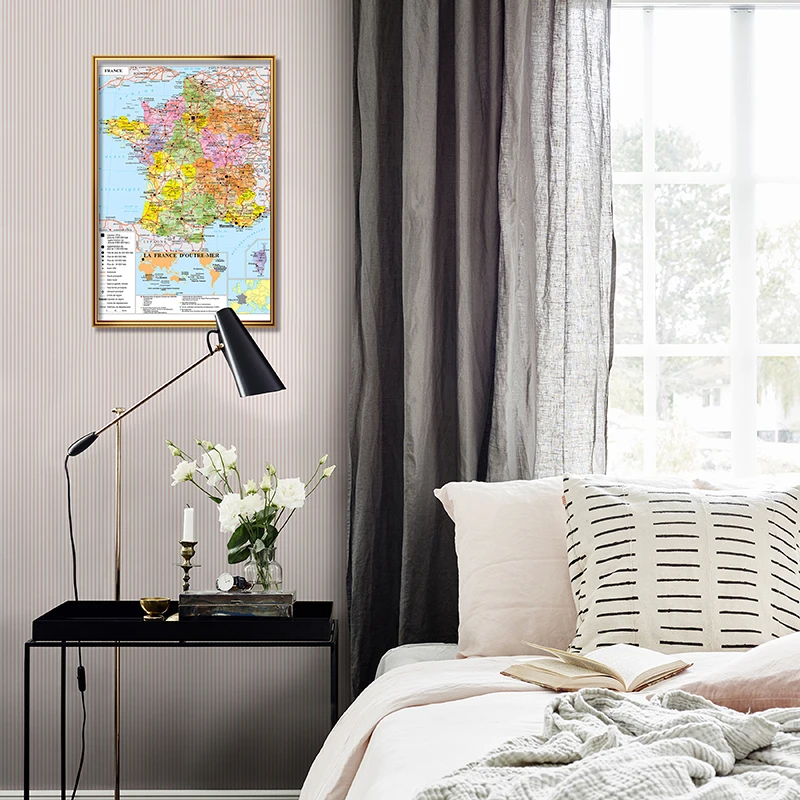 A2 42x59cm French Language Traffic Map of France Poster Large Art Wall Decor School Classroom Wall Decoration Supplies