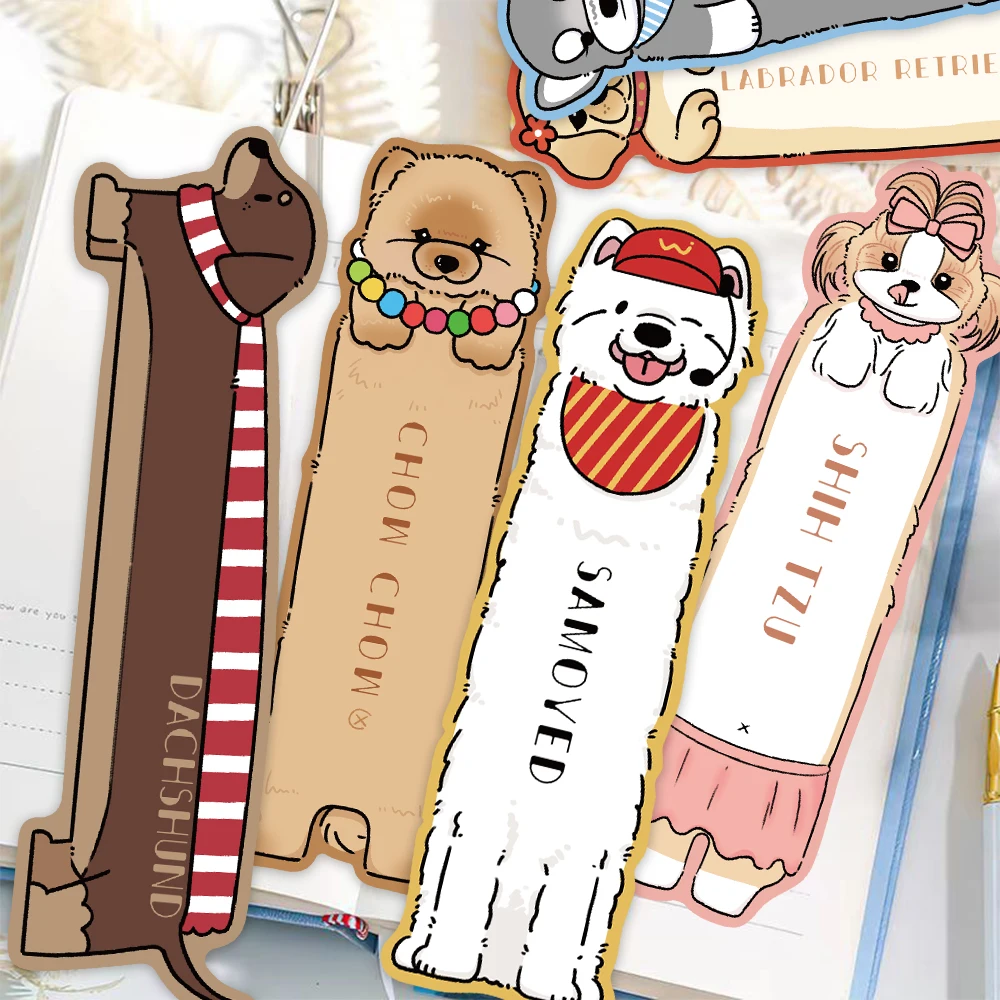 Cute Cartoon Animals Dogs Paper Bookmarks DIY Library Office Books Page Markings 30pcs Students Readers Page Markers Gift