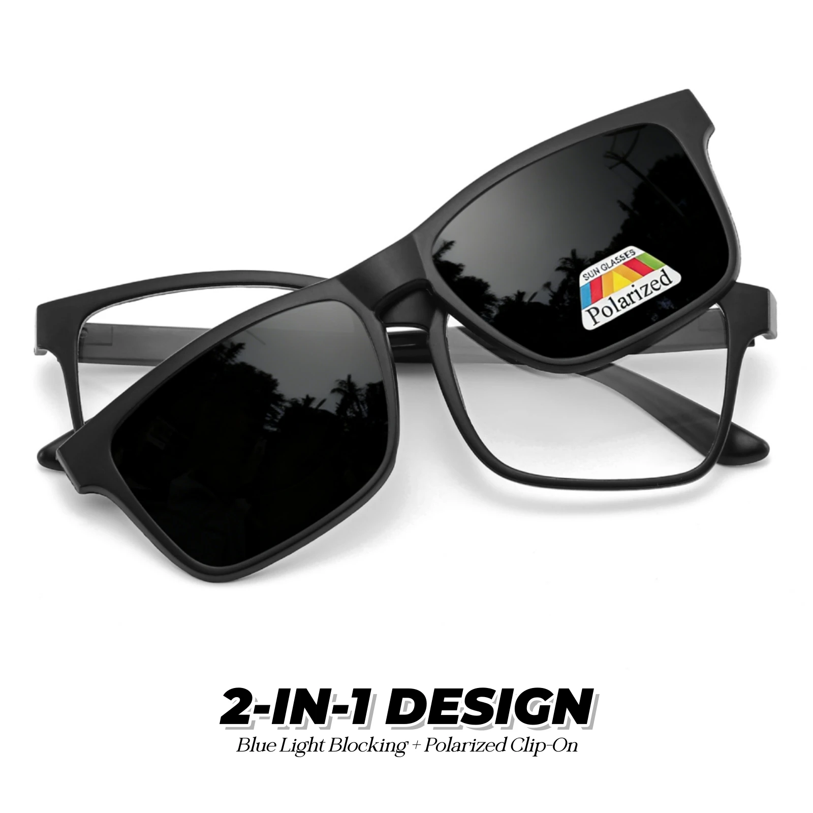 Dual-Purpose Magnetic Sunglasses with Blue Light Blocking & Polarized Lenses