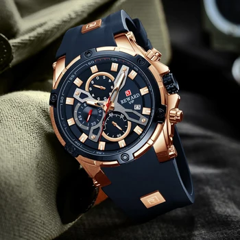REWARD-reloj deportivo de cuarzo para hombre, cronógrafo de pulsera, resistente al agua, color azul, estilo militar, novedad de 2022 2