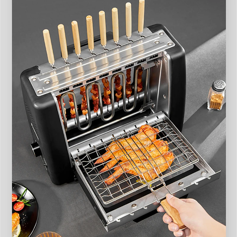Barbecue Grill Electric Oven Household Smoke-free Non Stick Electric Baking Pan Grill Skewers 6