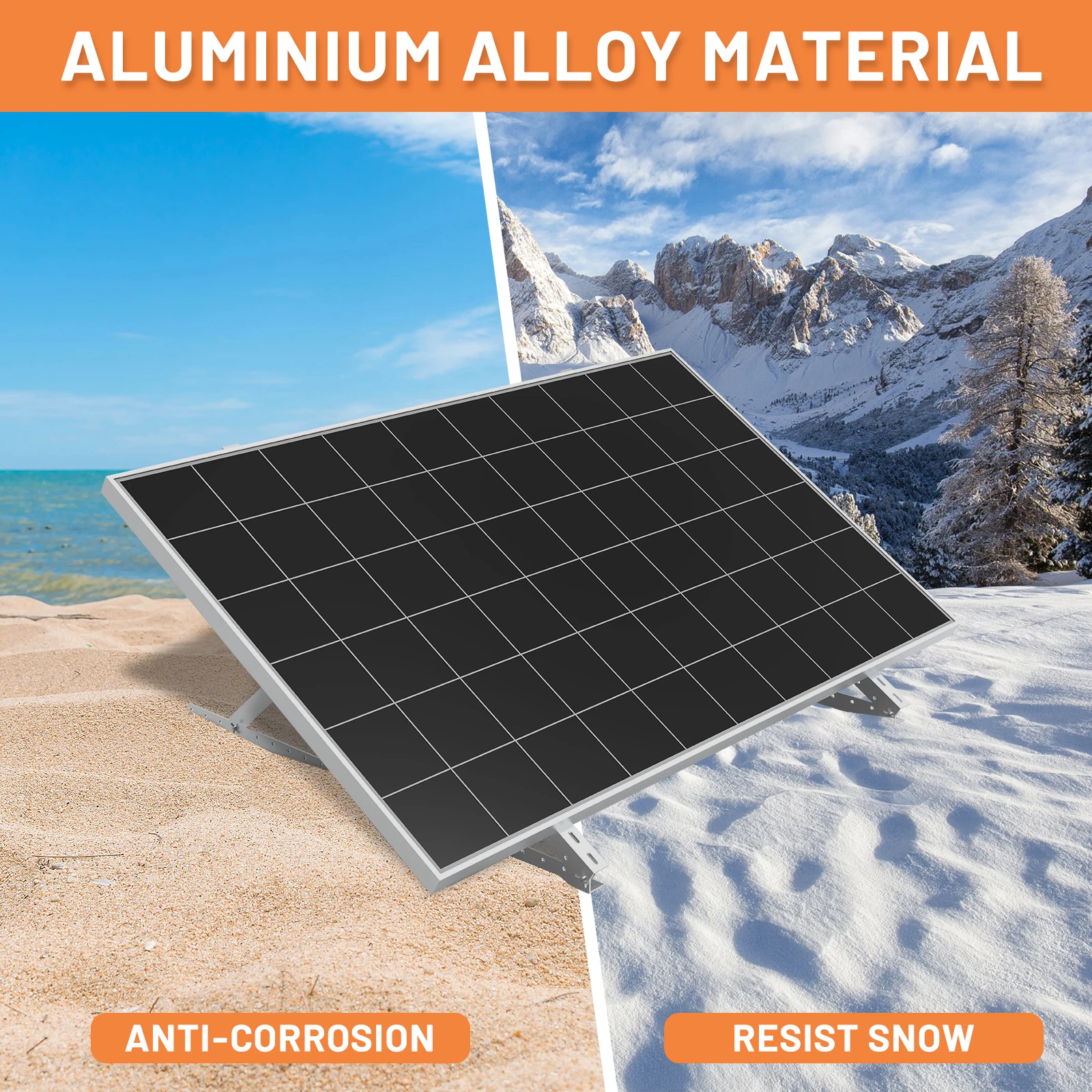 Solar Panel Tilt Mount Brackets CP-SETUNO 45in Adjustable Support up to 100W-500 Watt Solar Panel for Any Flat Surface Roof RV