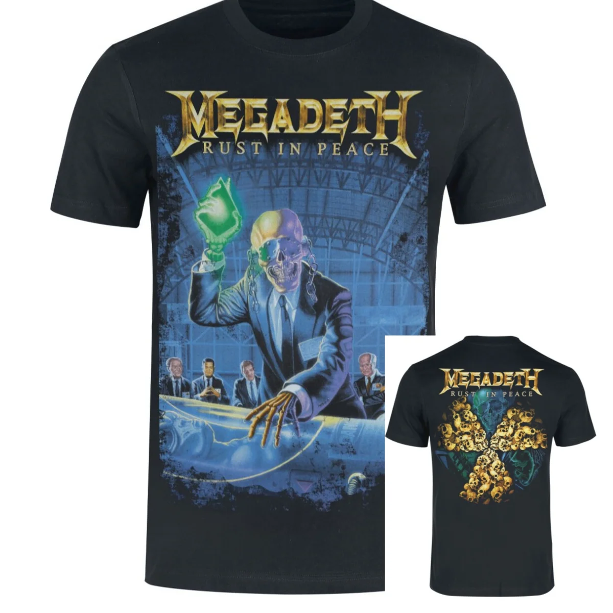 2026 Large Rip Nuclear Logo Megadeth T-Shirt Men Women Vintage Metal Rock Band Graphic Tee Cotton Summer Streetwear Top