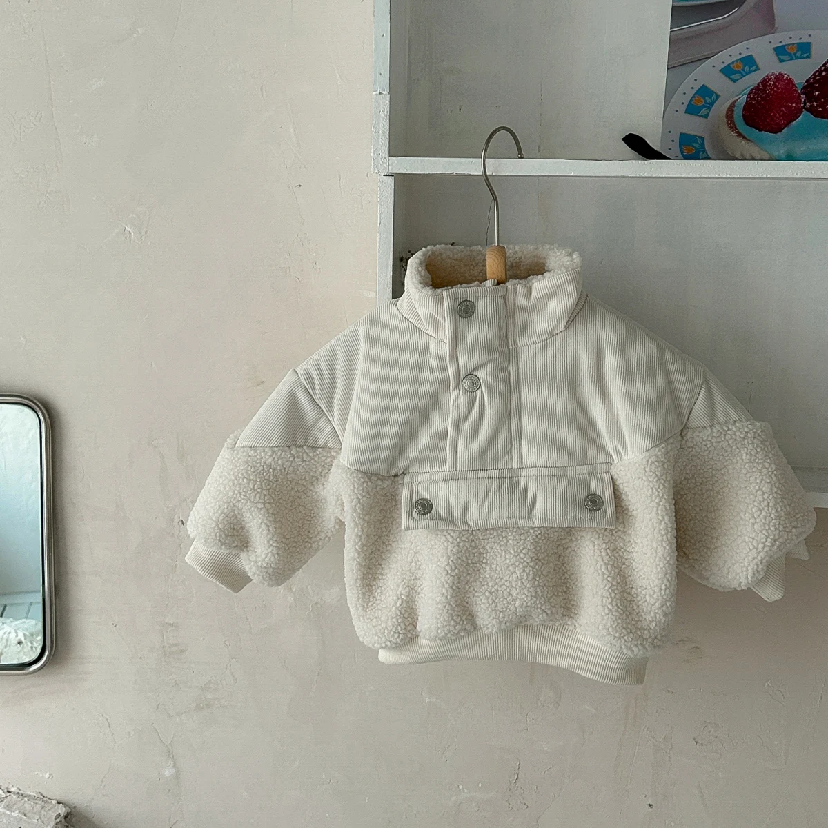 Winter Baby Cotton Coat Solid Warm Infant Suit Fleece Boys Girls Baby Clothes Long Sleeve Zip Up Sports Top Padded Clothes