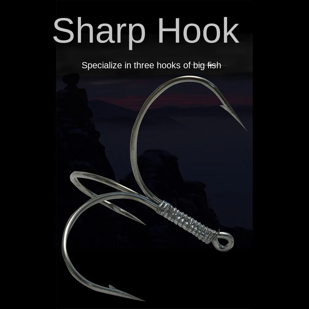 

5pcs Treble Jig Fishhooks new Lure Fishing Tackle fishing Triple anchor hook Sharpness Sharpened High Carbon Steel Hook Durable