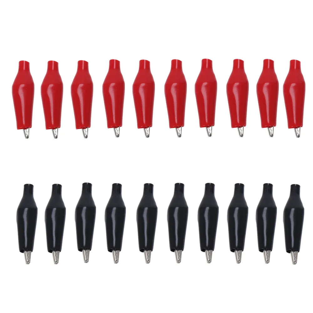 Alligator Clips 20pcs 27mm Soft Plastic Coated Testing Probe Car Auto Battery