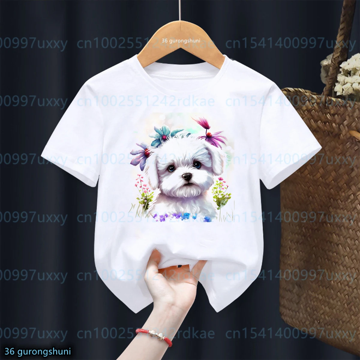 

Chihuahua Dog, Labradoodle Dog Watercolor Printed Girls T Shirts Cute Toddler Tshirts Summer Short Sleeved Boys T-Shirts Tops