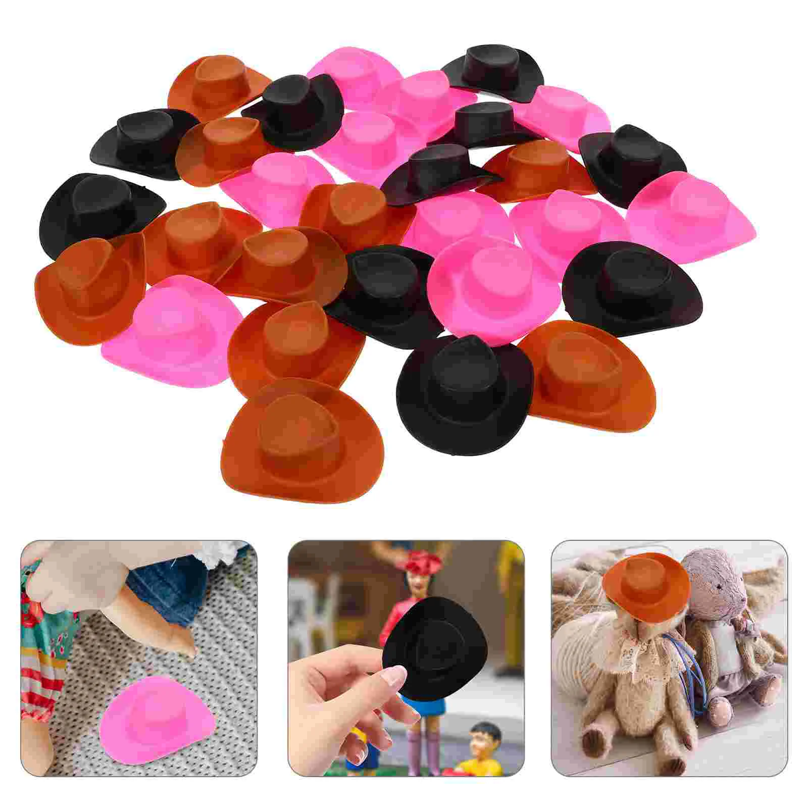 

30 Pcs Mini Cowboy Hats Small for Cake Decor Miniature Cowgirl Drinks Decoration