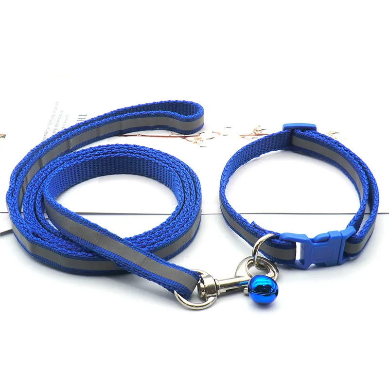 Reflective Pet Leash Kitten and Dog Collar Adjustable Walking Rope Set for Dogs and Cats Go Out Traveling Pet Accessories 
