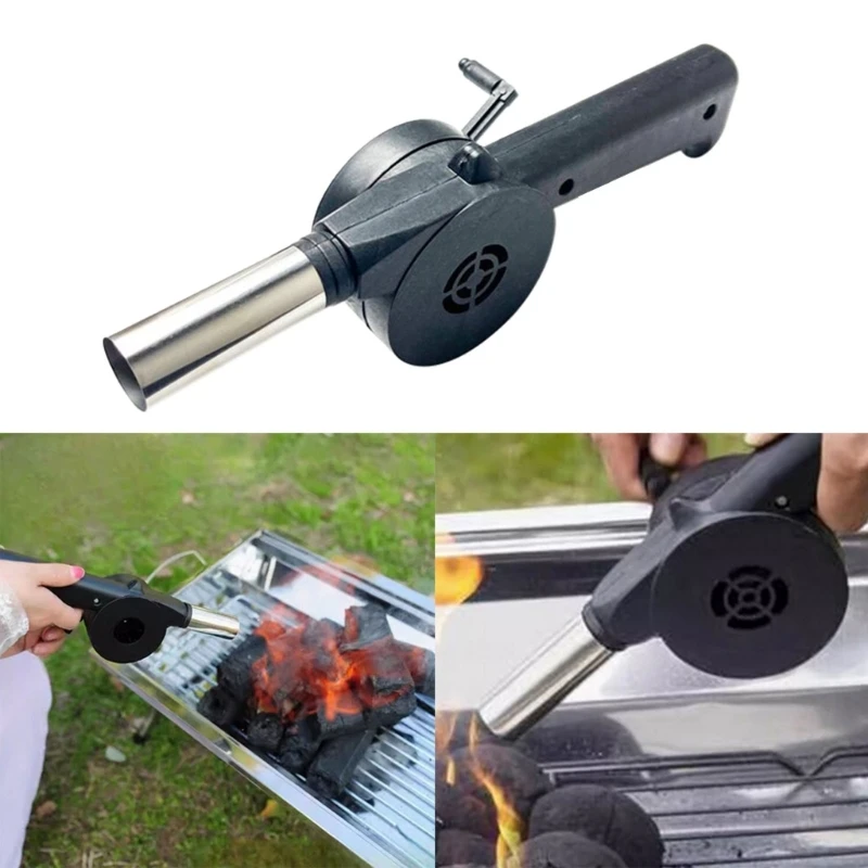 

BBQ Fan Adjustable Speed Handheld Blower Hand Operated Provides Cool Breeze for Camping Cooking Easy Fire Bellows Tool