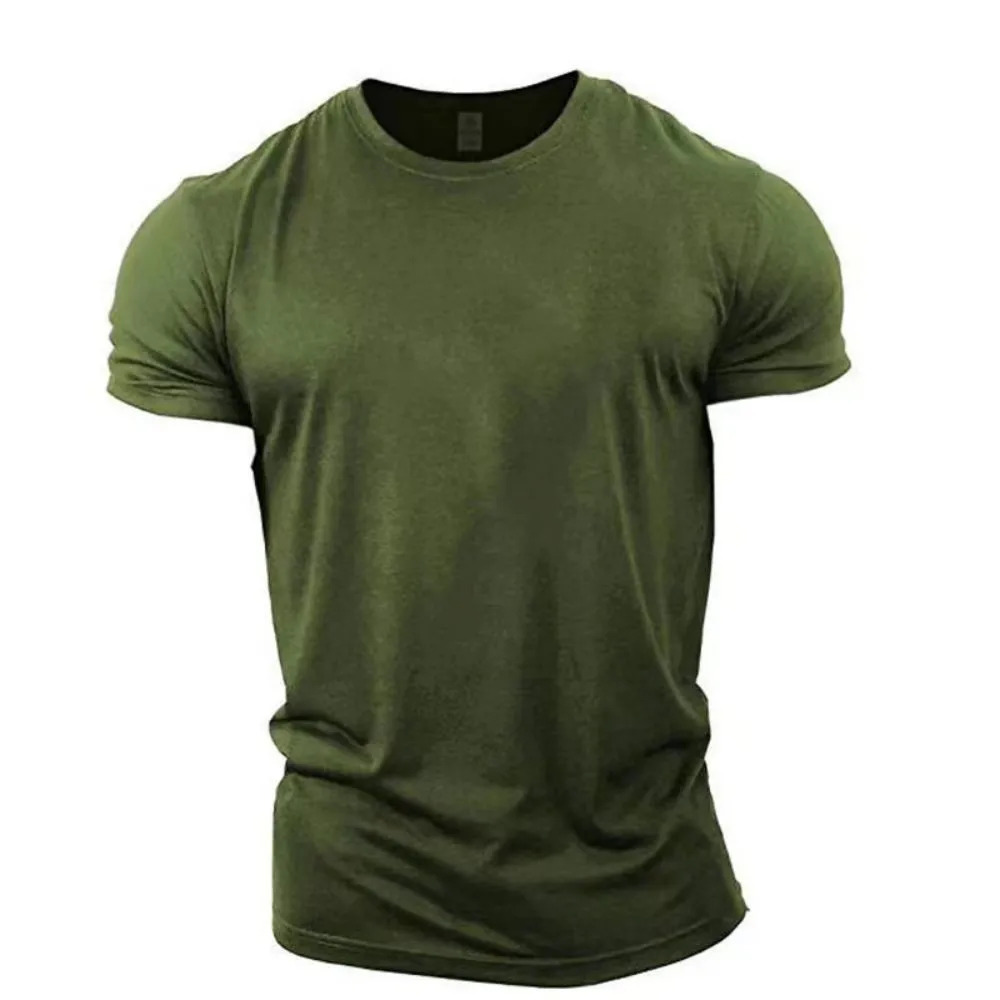

Retro T-shirt Men's 3D Printed Solid Color Fitness T-shirt Short Sleeve O Neck T-shirt Casual All-match Men's Clothing Top New