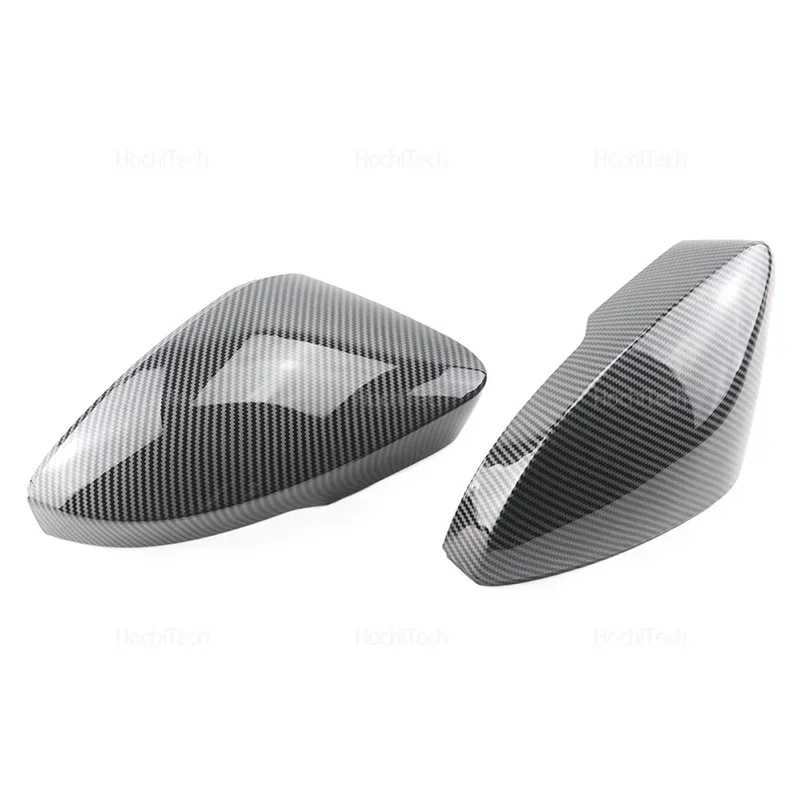 폭스 바겐 폭스 바겐 T-Roc T-크로스 2018-2021 Skoda Octavia Mk3 2013-2018 새로운 스타일 탄소 섬유 미러 커버 용 블랙 사이드 미러 캡