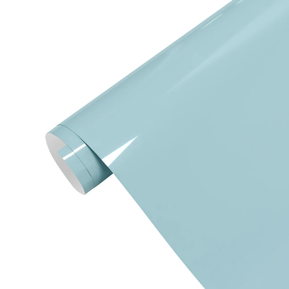 Glossy Gulf Blue High Quality PET Car Film Vinyl Film Car Wrap Decal Sticker Motorcycle Auto Decor Accessories Air Bubble Free