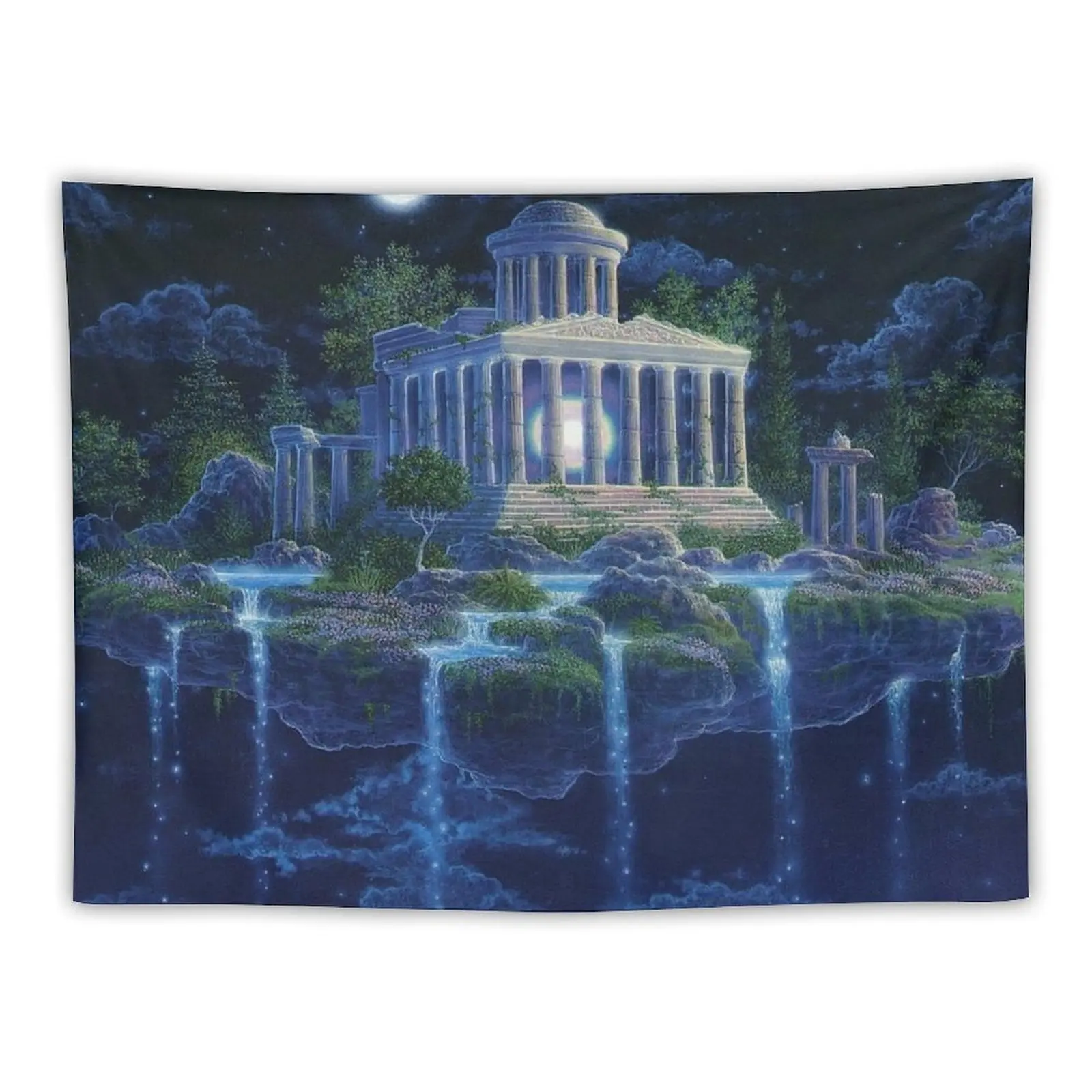 

GILBERT WILLIAMS "moon temple" painting Tapestry Wall Deco Home Decorations Tapestry