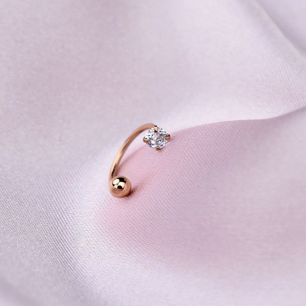 1 Stück Edelstahl Kristall CZ Hoop Frauen Tragus Knorpel Helix Ohrstecker Conch Rook Daith Lobe Piercing Schmuck – Detail 12