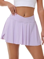 Women's Tennis Skirt Sports Golf Skirt Cute Mini Skirt with Shorts Pocket Summer High Waist Fashion Two-In-One Hem Split Sports - Image 6